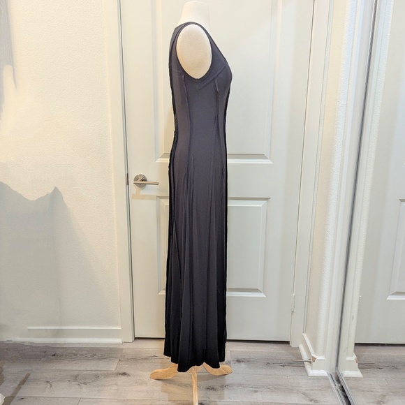 Karen Kane Long Black Sleeveless Pleated Fill Maxi Evening Dress - Picture 8 of 10